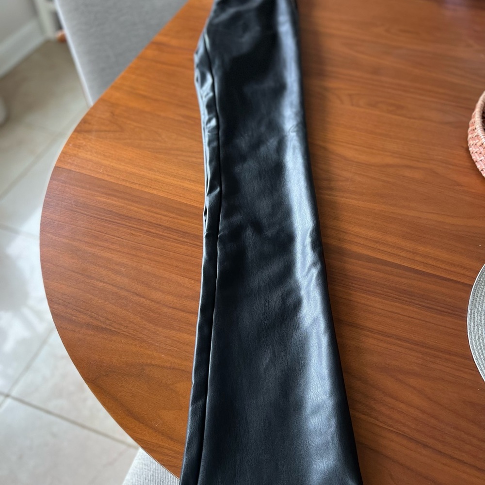 Zara Black Faux Leather Leggings with zippers